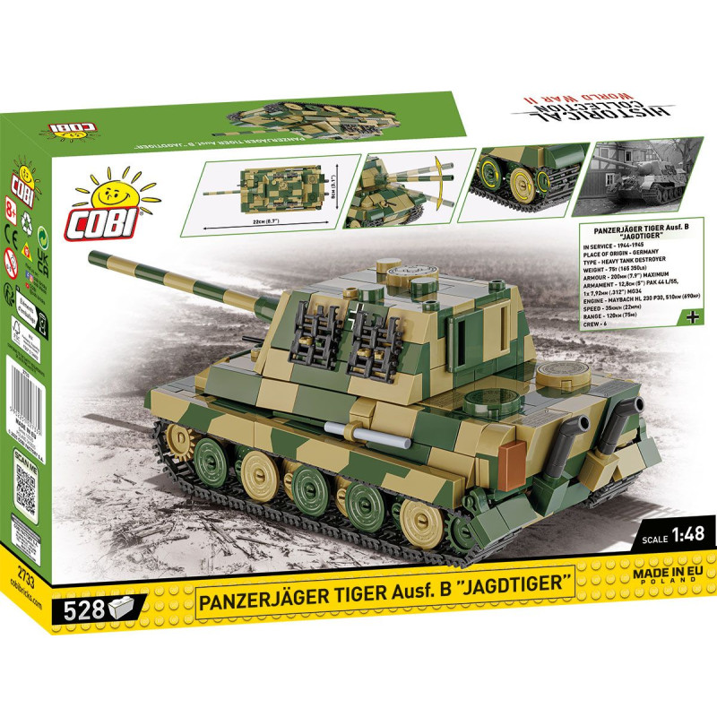 Cobi 2733 II WW Panzerjager Tiger Ausf B Jagdstiger, 1:48, 528 kostek