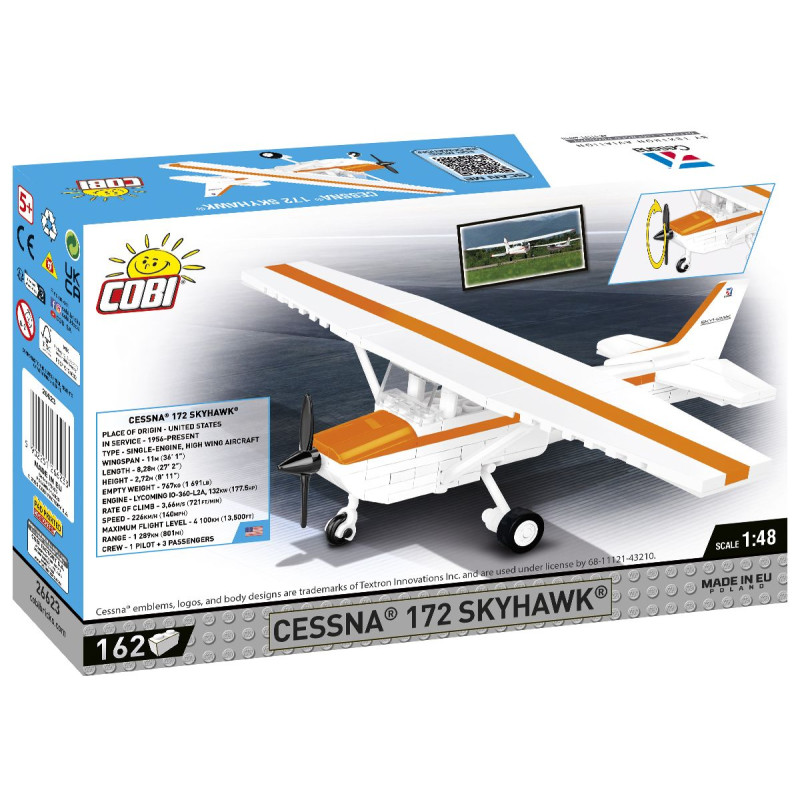 Cessna 172 Skyhawk, bílá, 1:48, 162 kostek