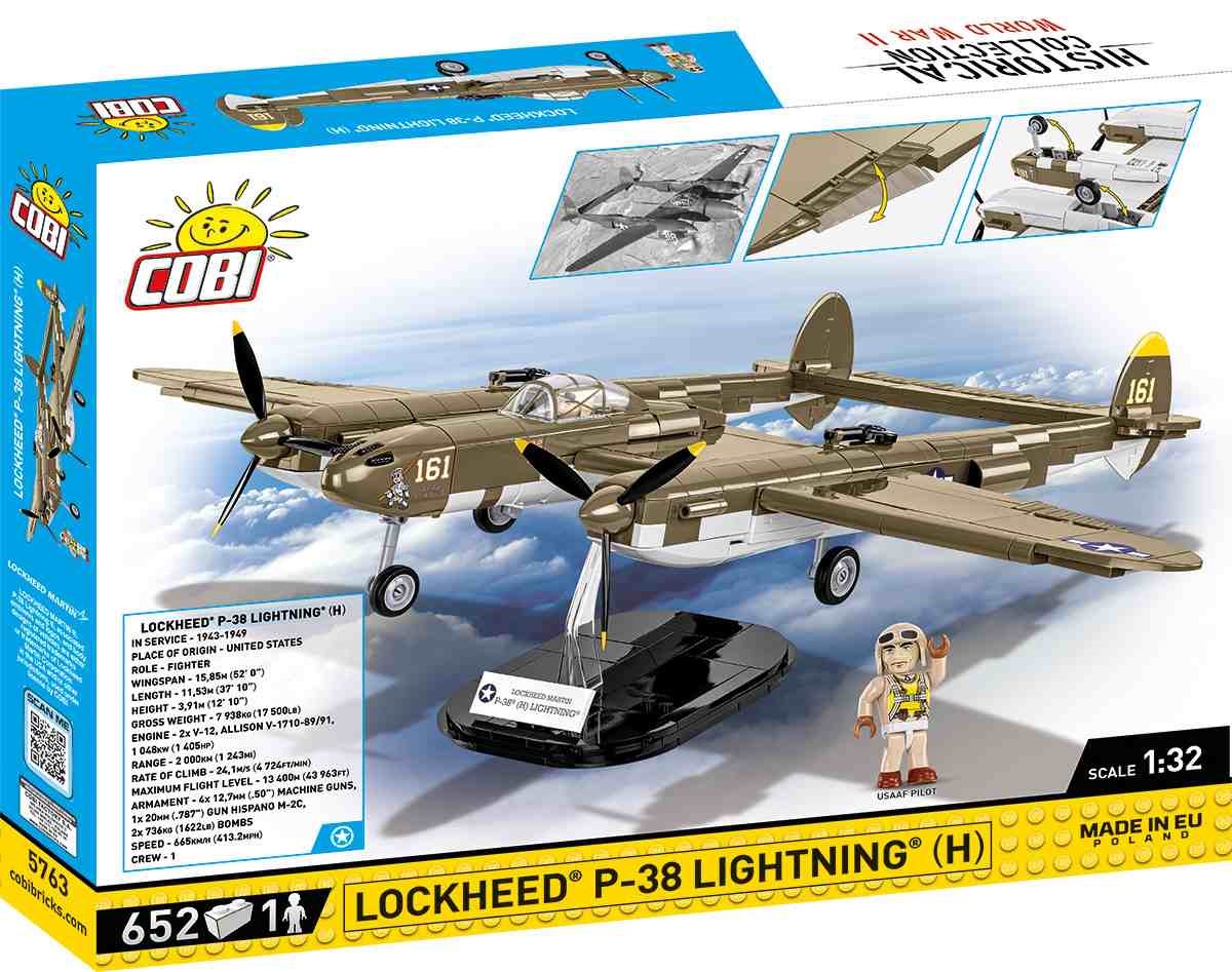 Cobi 5763 Bombardér Lockheed P-38 Lightning (H), 1:32, 652 kostek