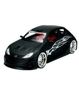 Welly MOQ Peugeot 206 tuning, mat Black 1:24