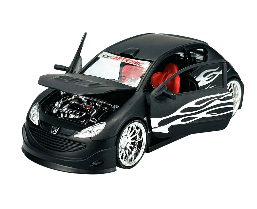 Welly MOQ Peugeot 206 tuning, mat Black 1:24