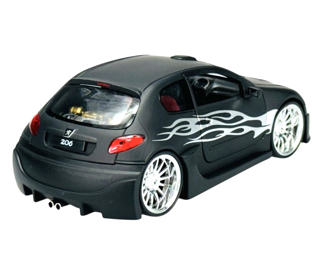 Welly MOQ Peugeot 206 tuning, mat Black 1:24