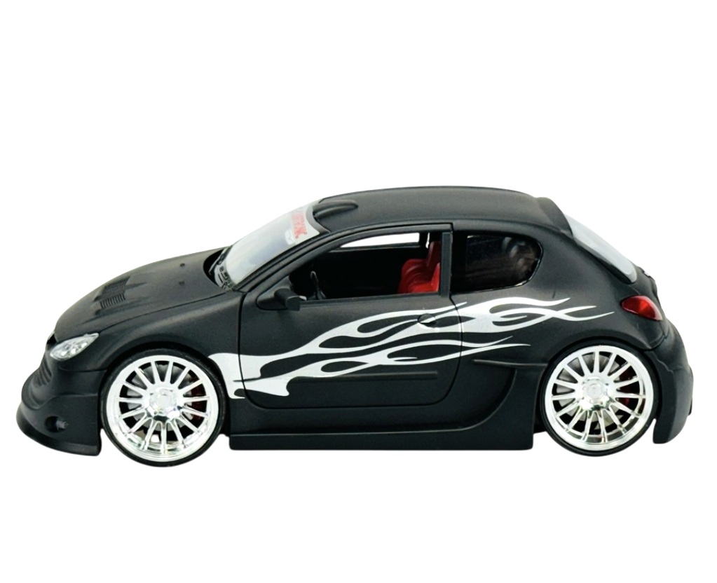 Welly MOQ Peugeot 206 tuning, mat Black 1:24