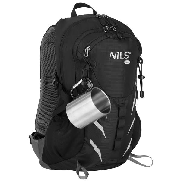 Kempingový hrnek NILS Camp NC17110 s karabinou, 300ml, černý