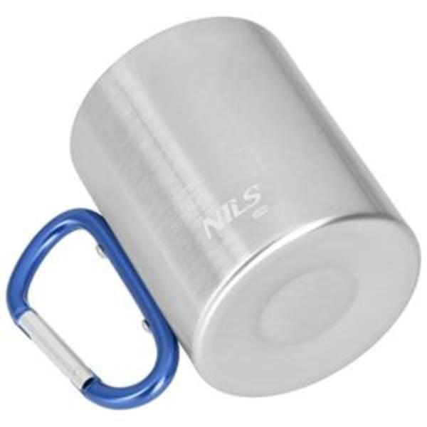 Kempingový hrnek NILS Camp NC17110 s karabinou 300ml, modrý