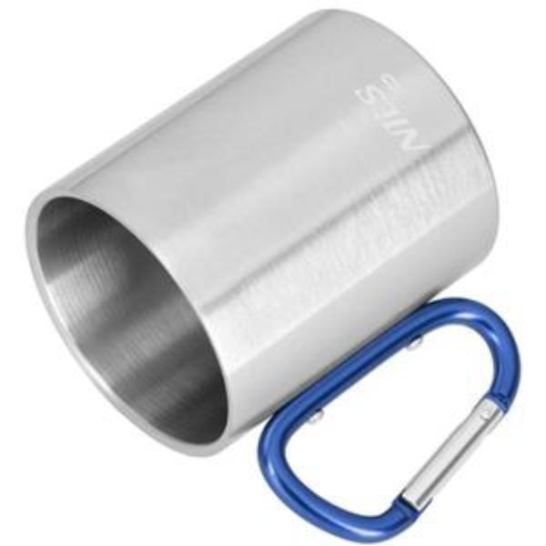 Kempingový hrnek NILS Camp NC17110 s karabinou 300ml, modrý