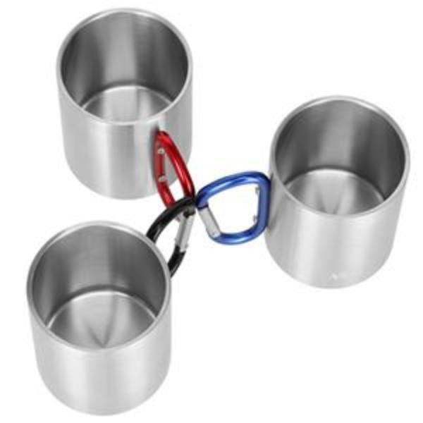 Kempingový hrnek NILS Camp NC17110 s karabinou 300ml, modrý