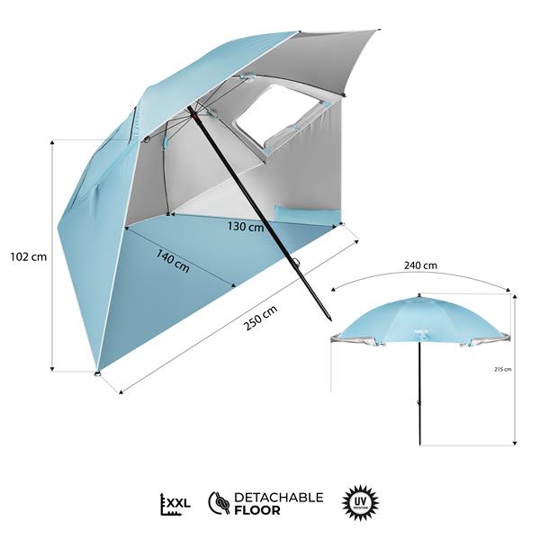 Plážový slunečník NILS Camp NC17114. modrý, 240 cm