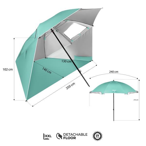 Plážový slunečník NILS Camp NC17114, zelený, 240 cm