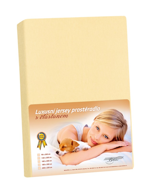 Bellatex Prostěradlo Jersey LUX, Vanilkové - 90x200 cm