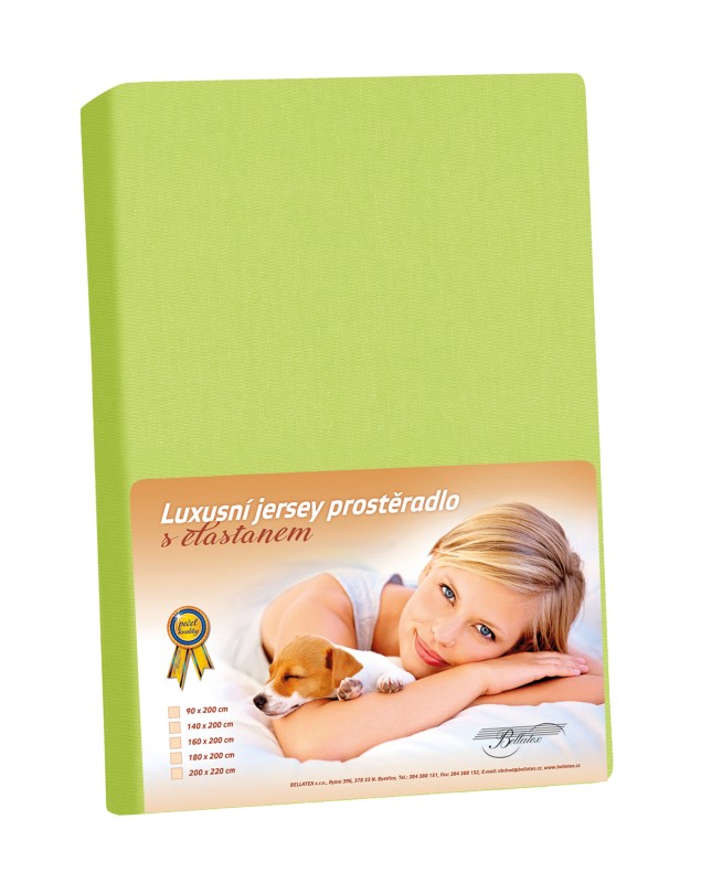 Bellatex Prostěradlo Jersey LUX Zelené - 180x200 cm