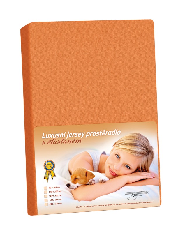 Bellatex Prostěradlo Jersey LUX Mandarinkové - 90x200 cm
