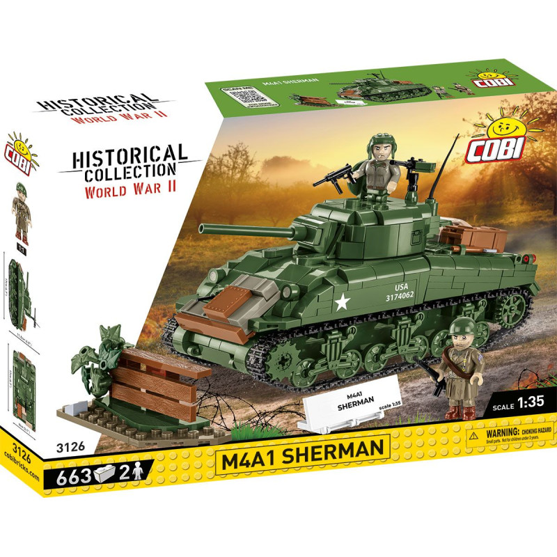 Cobi 3126 II WW M4A1 Sherman, 1:35, 663 kostek