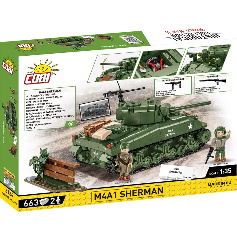Cobi 3126 II WW M4A1 Sherman, 1:35, 663 kostek