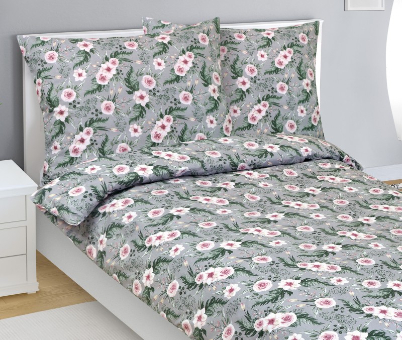 Bellatex Povlečení bavlna, Růže zelená - 140x220, 70x90cm