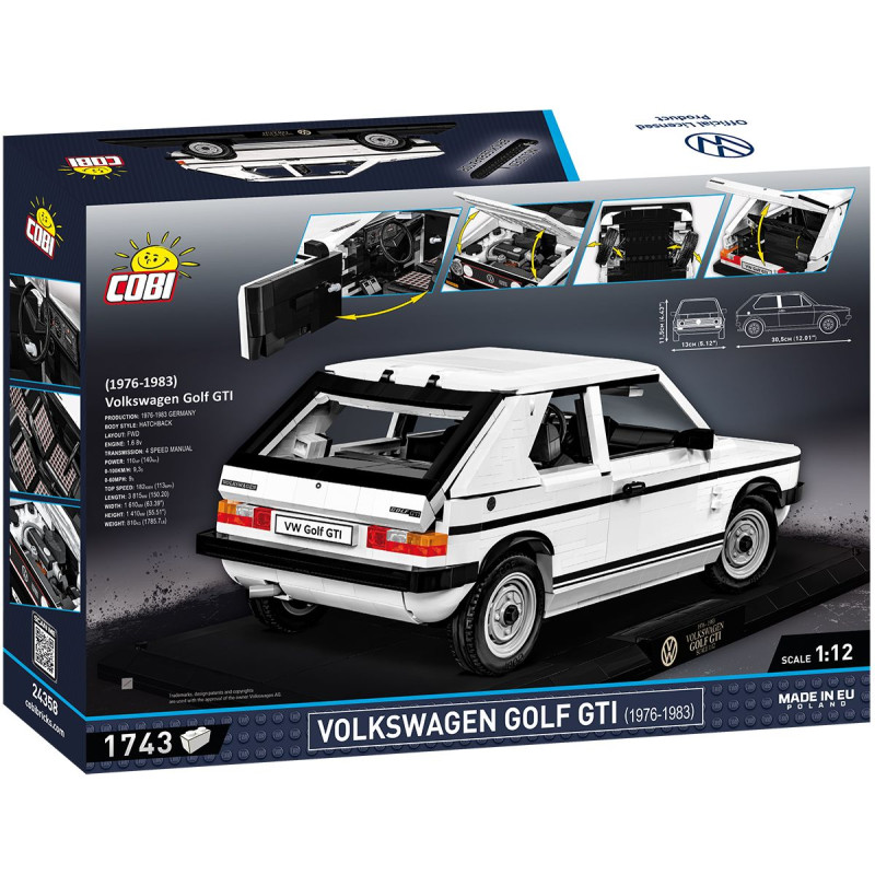 COBI 24358 Volkswagen Golf GTI (1976-1983), 1:12, 1743 kostek