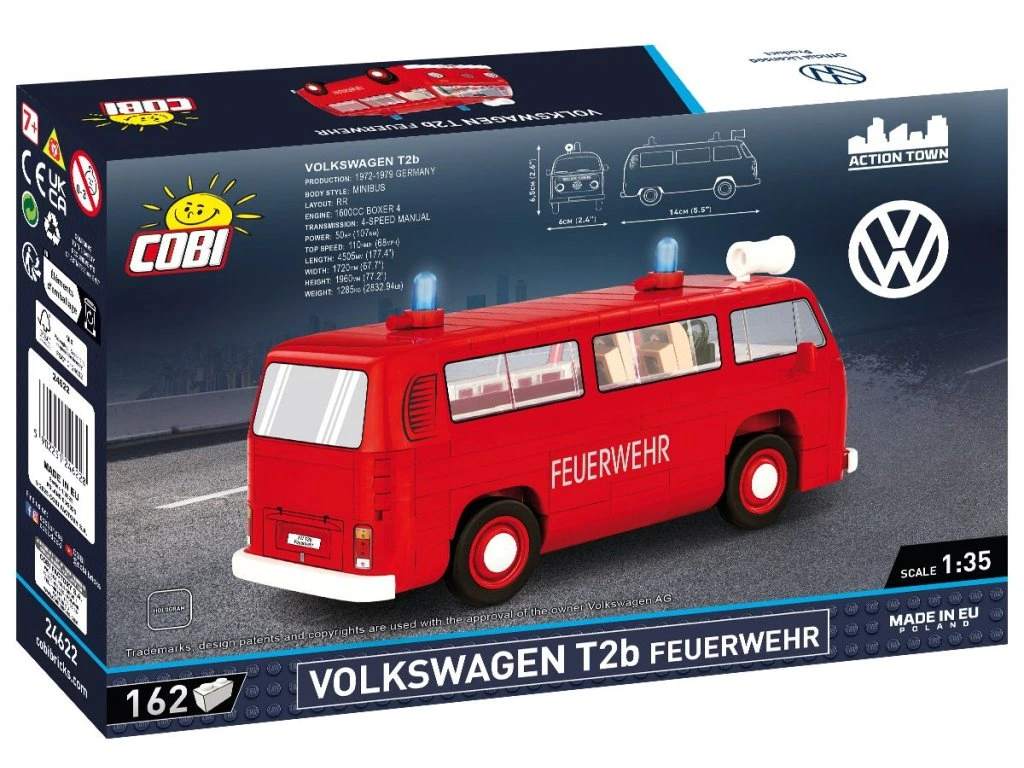 Cobi 24622 Volkswagen T2 Hasiči, 1:35, 162 kostek