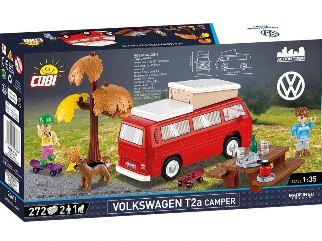 Cobi 24616 Volkswagen T2a Camper, 1:35, 272 kostek