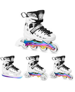 Kolečkové brusle NILS Extreme NH10905.2 4v1, duhově-bílé vel. M (35-38) 