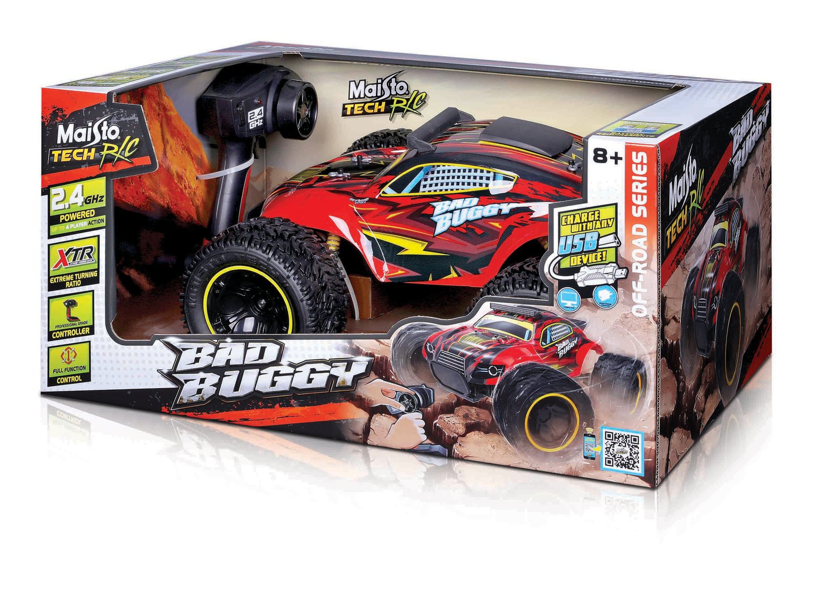 Maisto Tech RC Bad Buggy, červená 2,4 GHz, USB