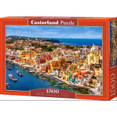 Puzzle Castorland 1500 dílků - Přístav Corricella, Italie