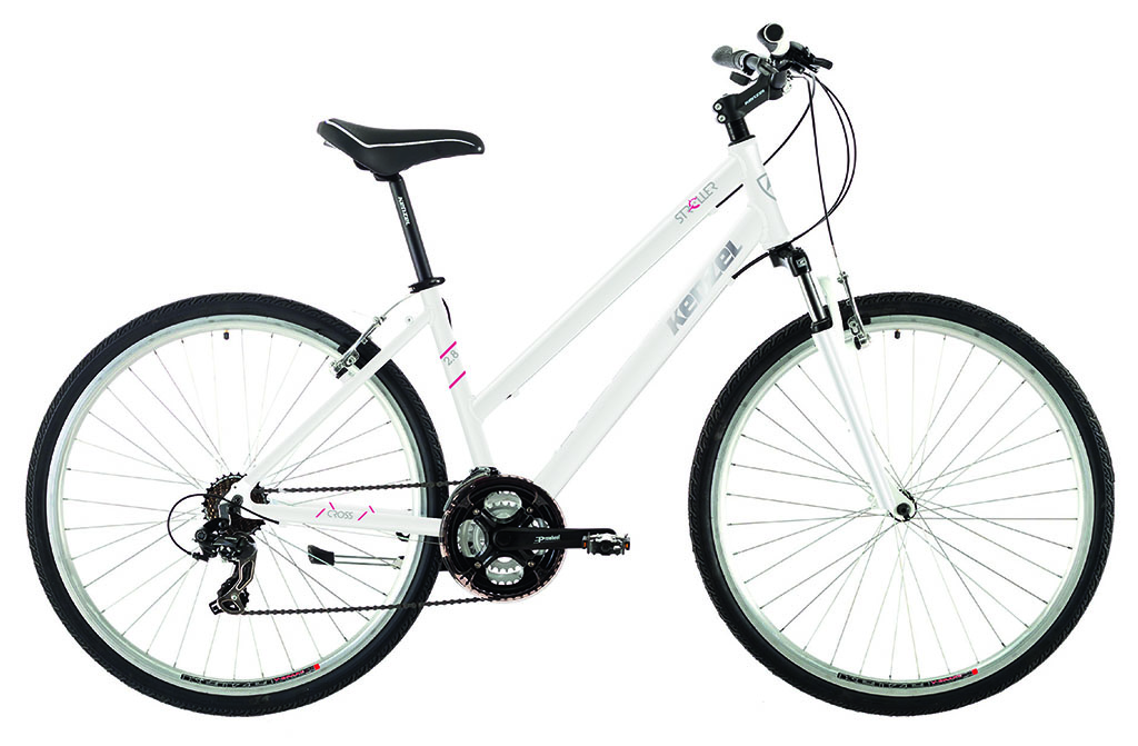 Kenzel Dámské krosové kolo Stroller Cross woman 2026 bílo-stříbrné (rám. 48)