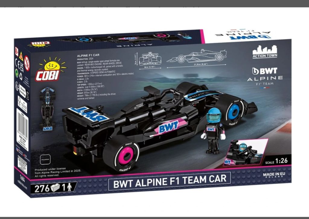 Cobi 1684 BWT Alpine F1 team car, 276 kostek, 1 figurka