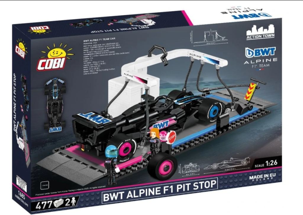 Cobi 1685 BWT Alpine F1 Pit Stop, 477 kostek a 2 figurky