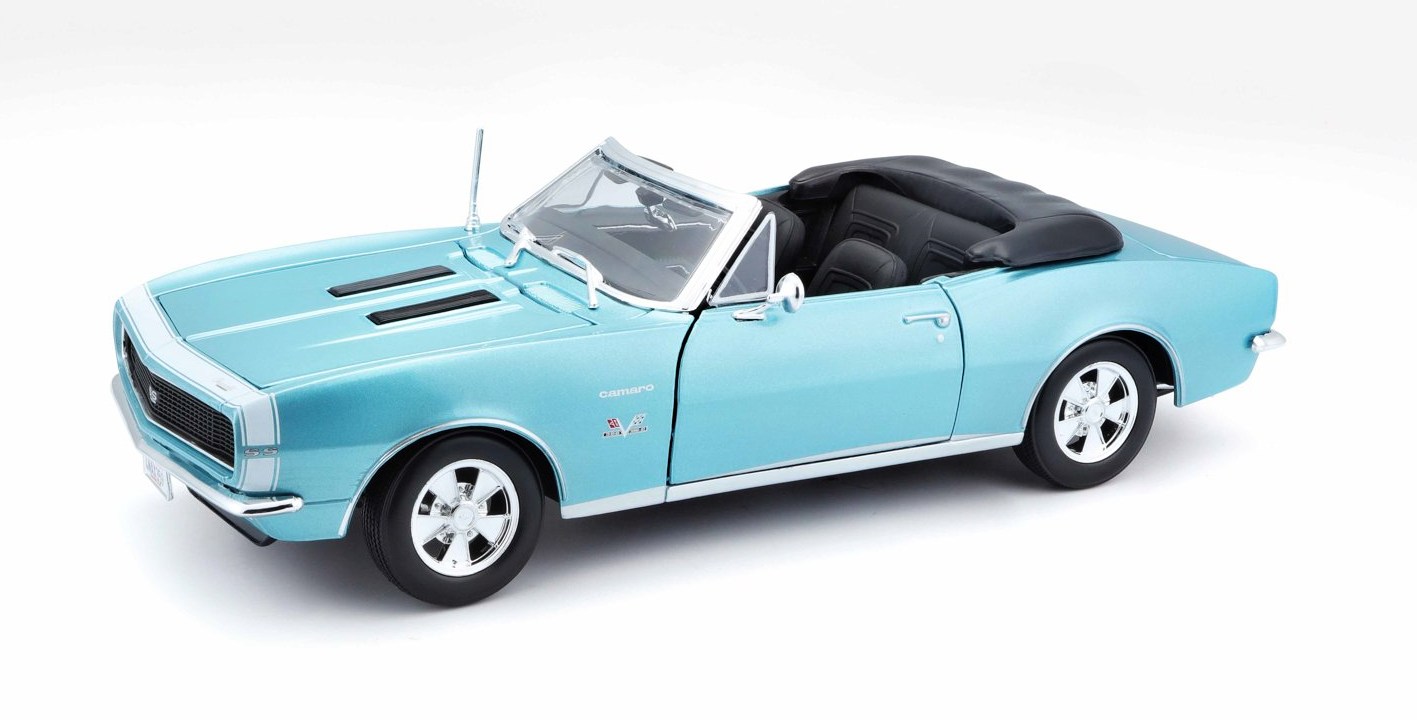 Maisto Chevrolet Camaro SS 396 Convertible (1967), metal tyrkysová, 1:18