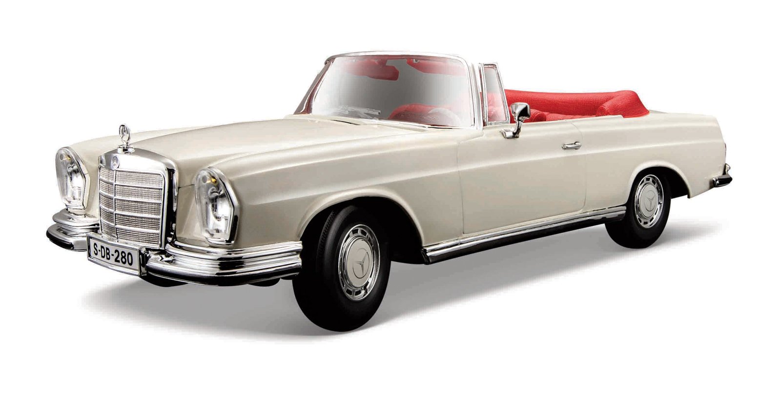 Maisto 1967 Mercedes-Benz 280SE, Cabrio, krémová, 1:18