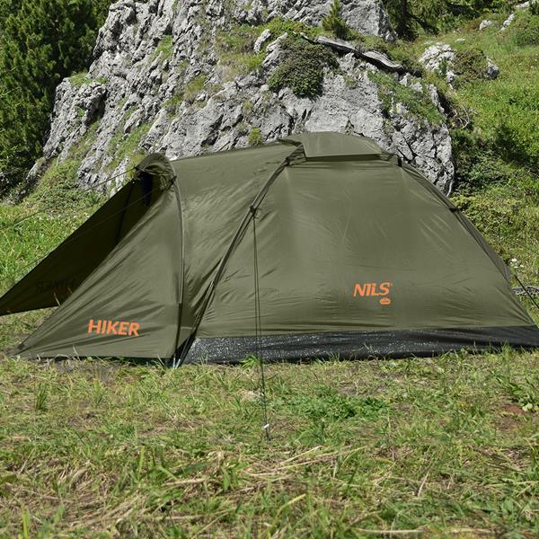 Turistický stan NILS Camp NC6010 Hiker khaki pro 2 osoby