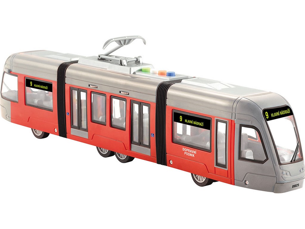 Made Tramvaj na setrvačník, se světlem a hudbou, 46cm