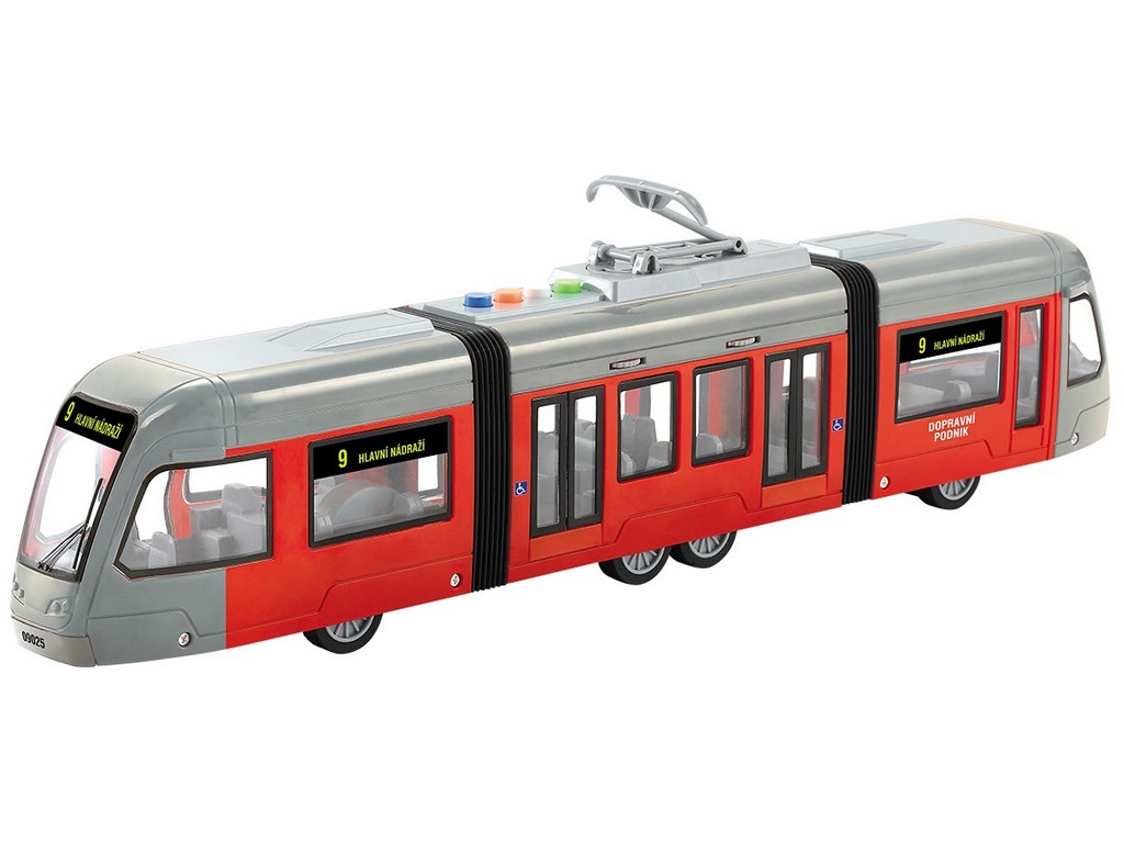 Made Tramvaj na setrvačník, se světlem a hudbou, 46cm