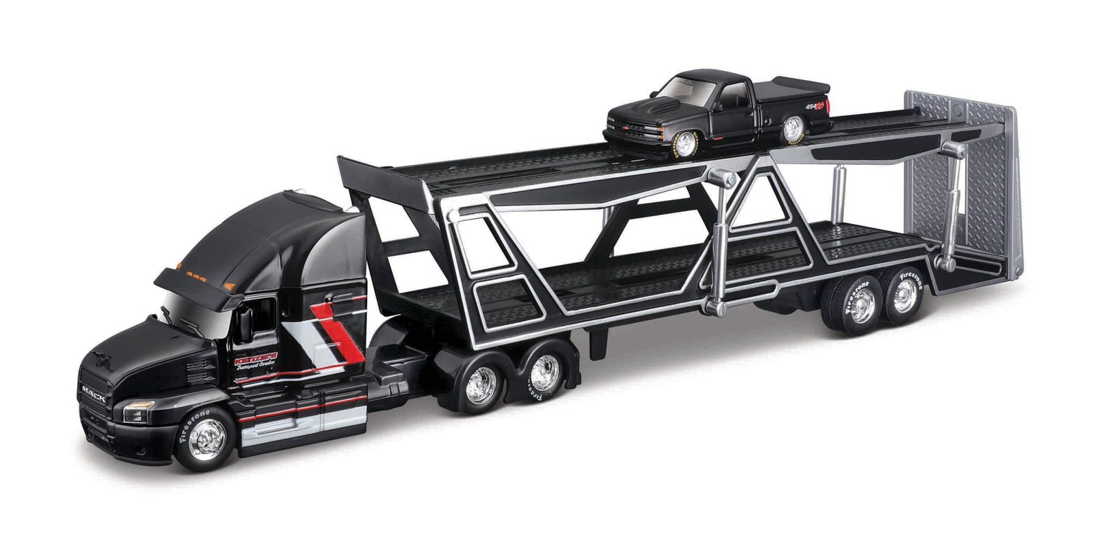Maisto Design Transporters Mack Anthem a 1993 Chevrolet 454 SS, 1:64