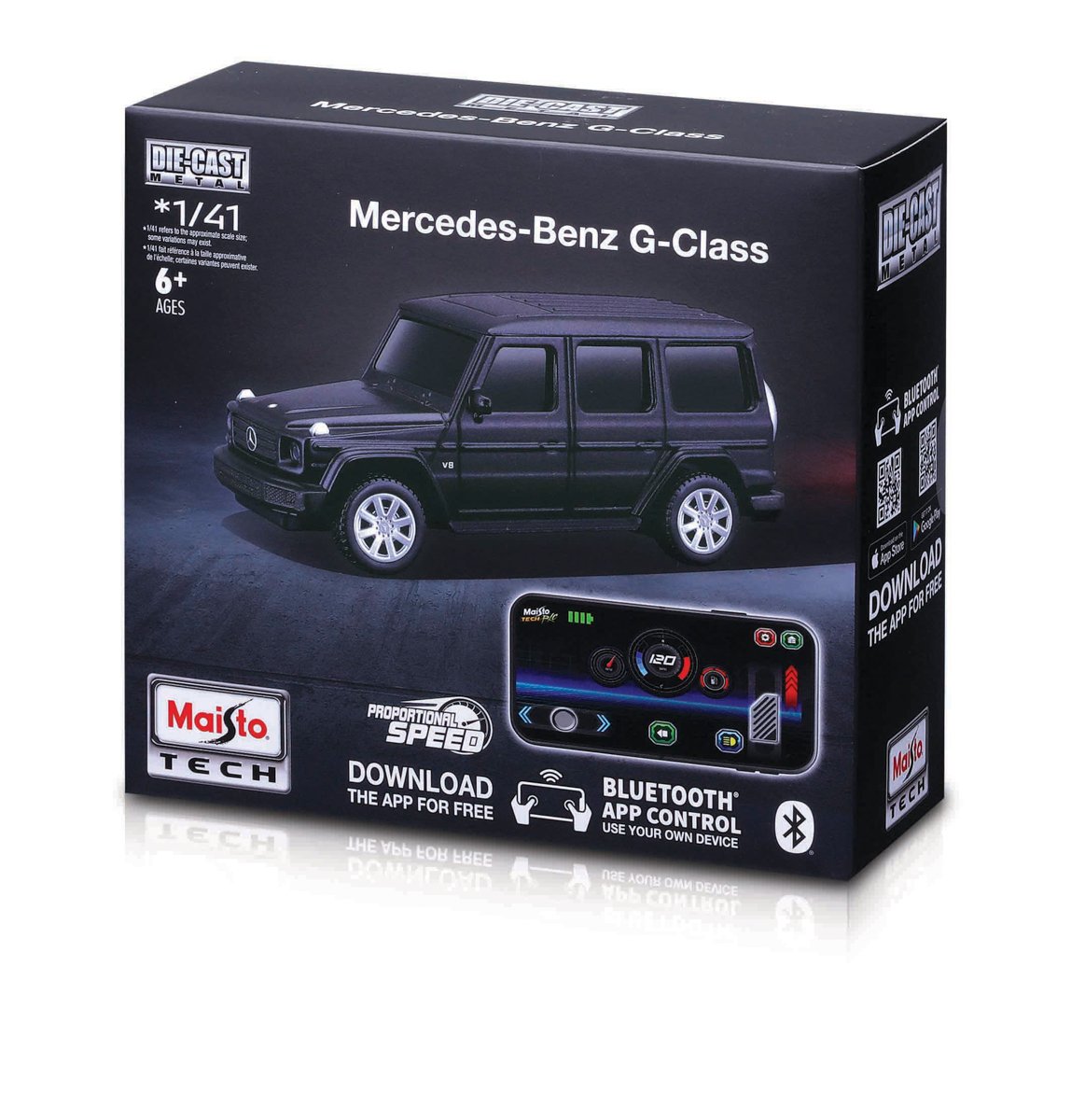 Maisto RC Mercedes Benz G-Class se světly, černá, 2,4GHz, USB, XTR,Bluetooth