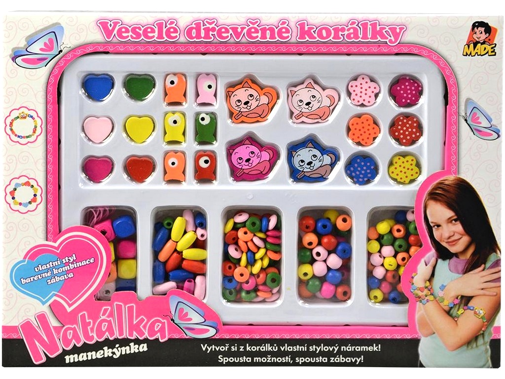 Made Natálka, Veselé dřevěné korálky Kočičky