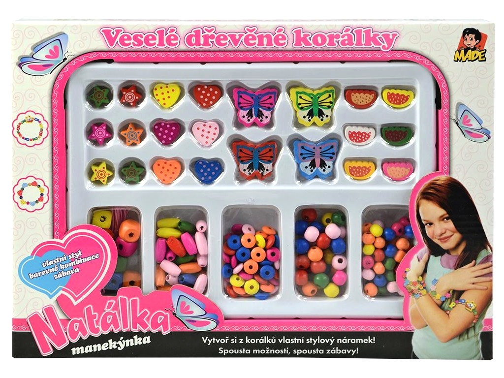 Made Natálka, Veselé dřevěné korálky Motýlci