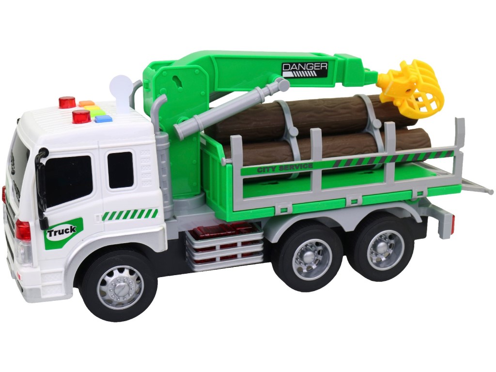 Made Auto na přepravu dřeva, na baterie se světlem a zvukem, 26cm