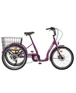 Liberty Tříkolka pro seniory COMFY 6spd. Disk, kaučuková kola, 2025 fialová