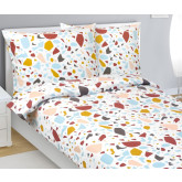 Bellatex Povlečení flanelové, Barevná mozaika - 140x200, 70x90 cm