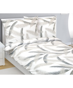 Bellatex Povlečení flanelové, Pírka šedá - 140x200, 70x90 cm