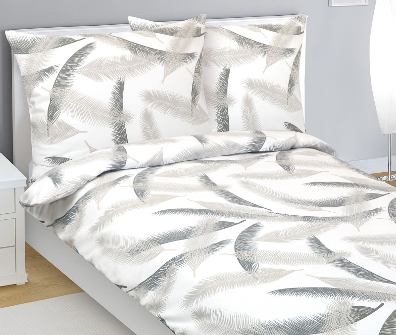 Bellatex Povlečení flanelové, Pírka šedá - 140x200, 70x90 cm