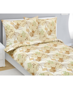 Bellatex Povlečení flanelové, Béžový podzim - 140x200, 70x90 cm