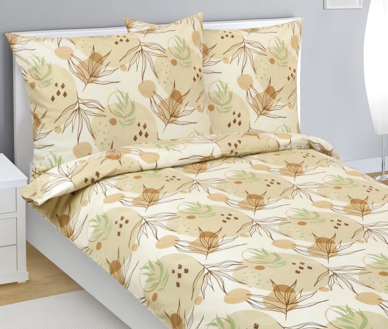 Bellatex Povlečení flanelové, Béžový podzim - 140x220, 70x90 cm