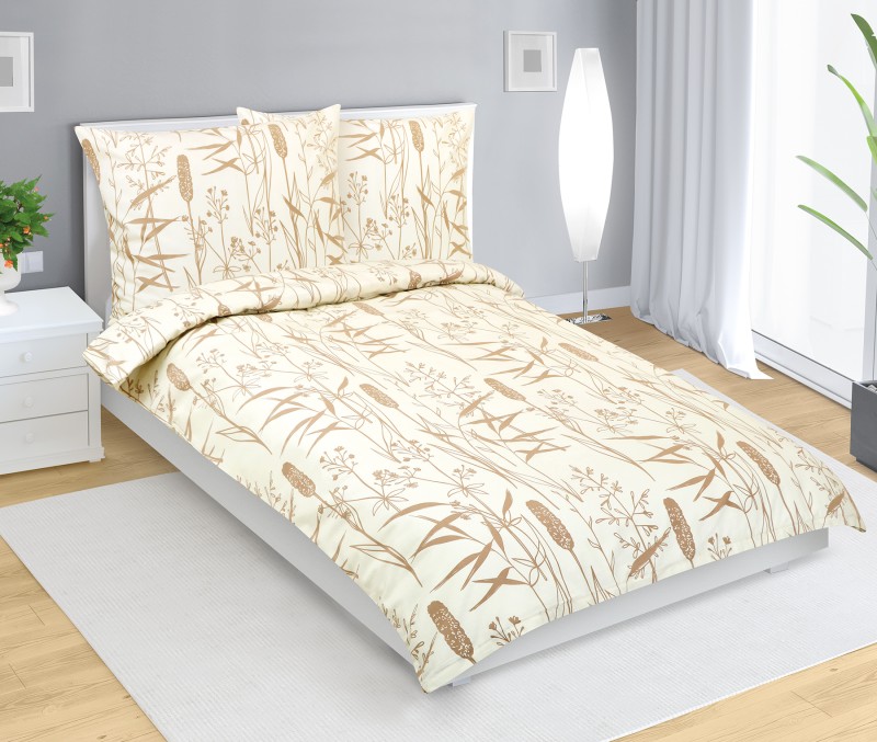 Bellatex Povlečení flanel, Rákos hnědý - 140x200, 70x90cm