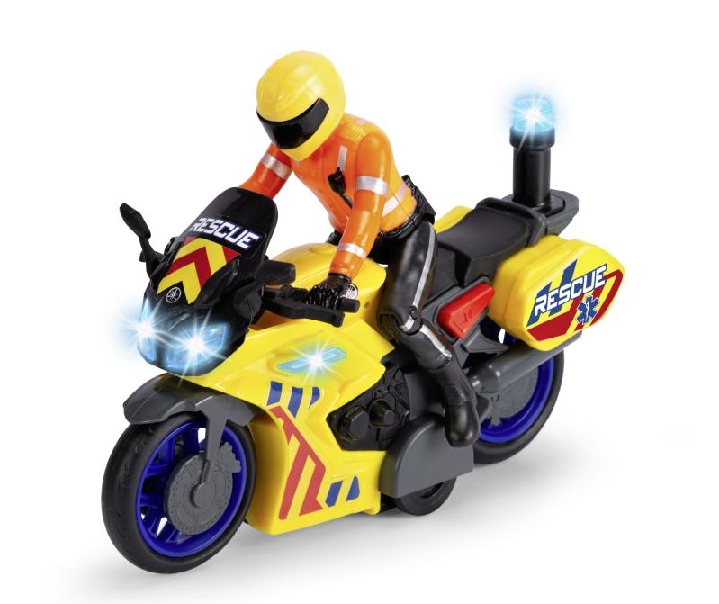 Dickie Toys Záchranářská motorka s jezdcem, 17cm