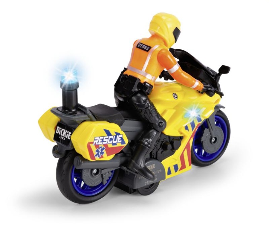 Dickie Toys Záchranářská motorka s jezdcem, 17cm