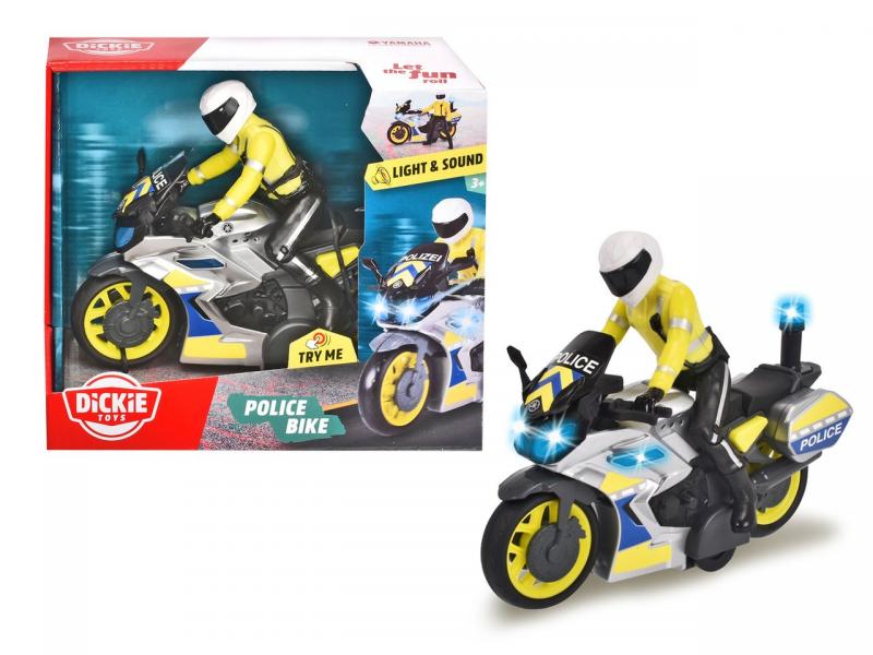 Dickie Toys Policejní motorka s jezdcem, 17cm