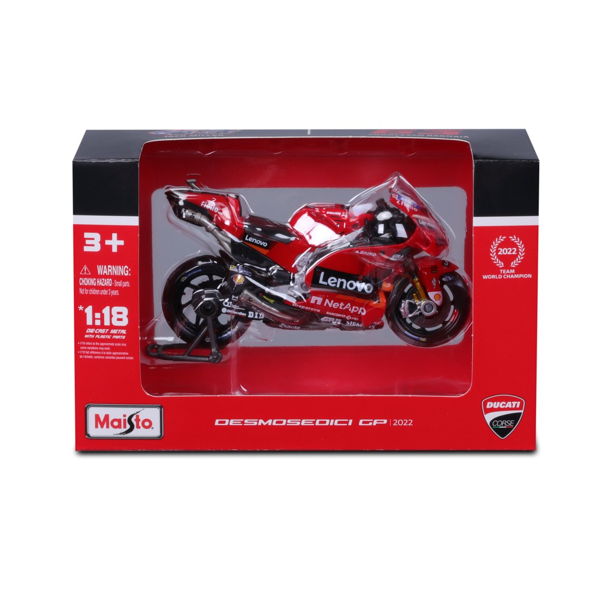 Maisto Motocykl, Ducati Lenovo team 2022, (#43 Jack Miller), 1:18