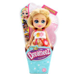 Dreameez mini panenka v kornoutku, blondýna s květovanými šaty